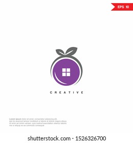 Cherry with window modern Logo icon design. Vector graphic design template element. Graphic Symbol for Corporate Business Identity.