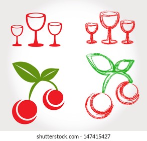 cherry and wine glasses