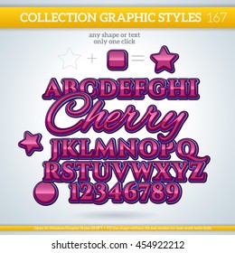 Cherry Wine Graphic Styles for Design. Graphic styles can be use for decor, text, title, cards, events, posters, icons, logo and other.