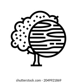 cherry wood line icon vector. cherry wood sign. isolated contour symbol black illustration
