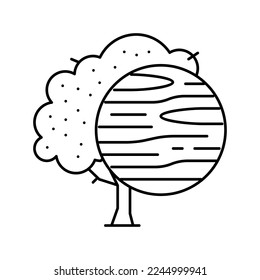 cherry wood line icon vector. cherry wood sign. isolated contour symbol black illustration