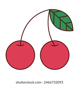 cherry y2k elements. vector illustration.