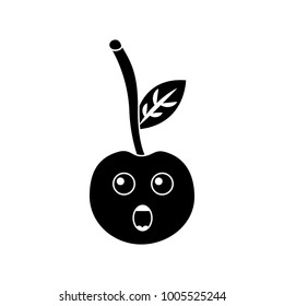 cherry yelling talking fruit kawaii icon image 