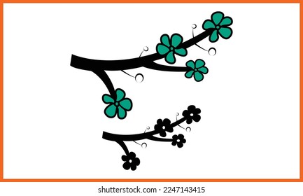 Cherryblossom, Herbstbaum-Leafs Line Art, Herbstleaves Handwerk Gnome Design, Magic Clip Art Halloween Tree Leafs Illustration.