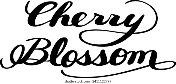 "CherryBlossom" escrito a mano con un pincel