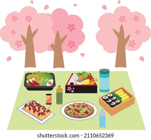 Cherry-blossom viewing of spring cherry blossoms Meals
