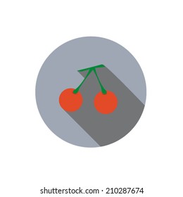  cherry,Flat style with long shadows 