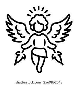 Cherubim icon in linear style 