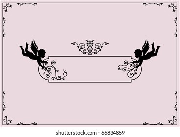 cherubs and scrolls design elements