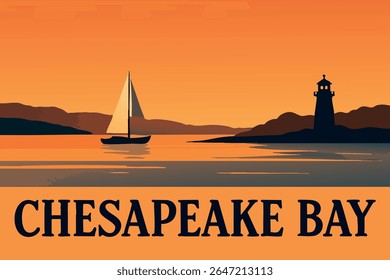 A Baía de Chesapeake oferece vistas panorâmicas de tirar o fôlego ao pôr do sol, onde o céu vibrante encontra águas tranquilas, criando uma atmosfera serena e pacífica perfeita para o relaxamento