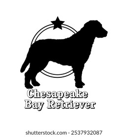 Chesapeake Bay Retriever silhueta do cão, cão, raças de cães, logotipo, vetor, silhueta, design do logotipo, animal, ilustração, ícone, sinal, design, preto, símbolo, animal de estimação