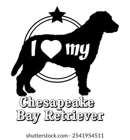  Chesapeake Bay Retriever. Hund Silhouette, ich liebe meinen Hund, Hund, Hunderassen, Logo, Vektor, Silhouette, Tier, Illustration, Symbol, Zeichen, schwarz, Haustier,