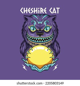 Cheshire cat dark fantasy illustration svg