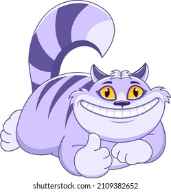 Cheshire cat showing thumbs up sign svg