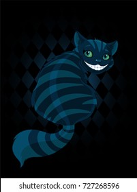 Cheshire cat sitting and looking back