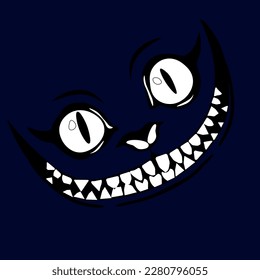 cheshire cat smile on blue background svg