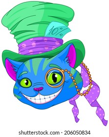 Cheshire cat in Top Hat and monocle