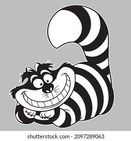 Cheshire Cat Vector Illustration Design