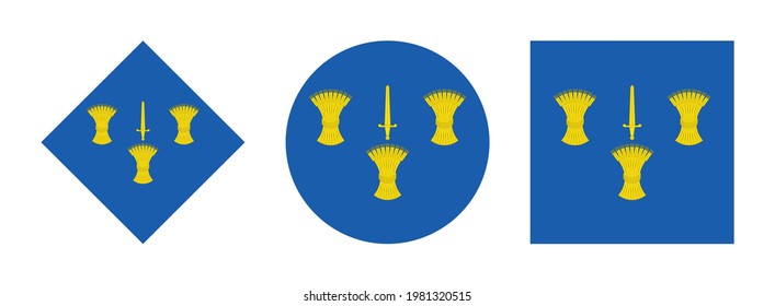 Cheshire flag icon set isolated on white background
