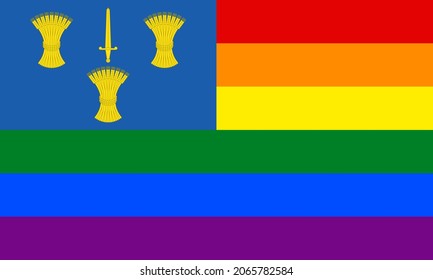cheshire and rainbow flags. vector illustration proportion 3:5

