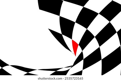 Abstracción de ajedrez con elemento rojo. Diseño de ajedrez, diseño de portada