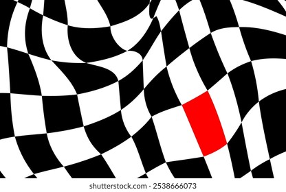 Abstracción de ajedrez con elemento rojo. Diseño de ajedrez, diseño de portada