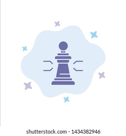 Chess, Advantage, Business, Figures, Game, Strategy, Tactic Blue Icon on Abstract Cloud Background
