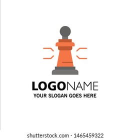 Chess, Advantage, Business, Figures, Game, Strategy, Tactic Business Logo Template. Flat Color. Vector Icon Template background