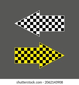 Chess arrows set, Arrows with checkerboard texture