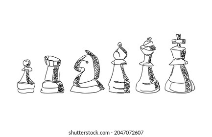 Chess artistic hand drawn vector illustration