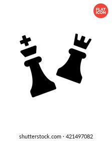 Chess Attack Icon Flat Style Isolated Vector Illustration