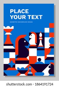 Chess background. Abstract geometric vector illustration. Best for book cover, poster, flyer and banner.