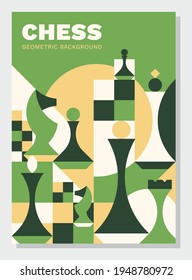 Chess background. Abstract geometric vector illustration. Best for book cover, poster, flyer and banner.