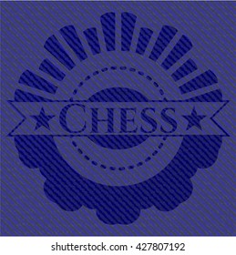 Insignia de ajedrez con textura de denim