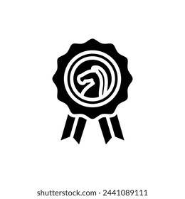 Chess Badge Filled Icon Vector Illustration