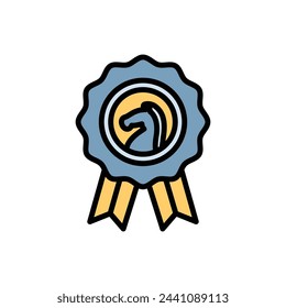 Chess Badge Icon Vector Illustration