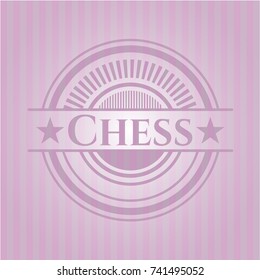 Chess badge with pink background