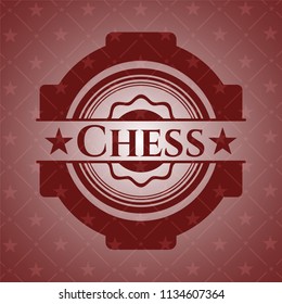 Chess badge with red background