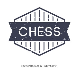 chess badge, vector logo, sport label, grunge stamp, vintage style