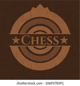 Chess badge with wooden background