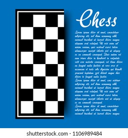 chess banner. half a checkerboard with a shadow and a place for the text.