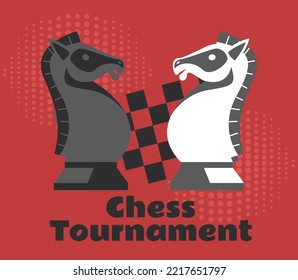 Chess banner poster cover game template abstract concept. Vector graphic design illustration element