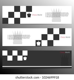 Chess banner for poster, flyer and web design. Vector illustration