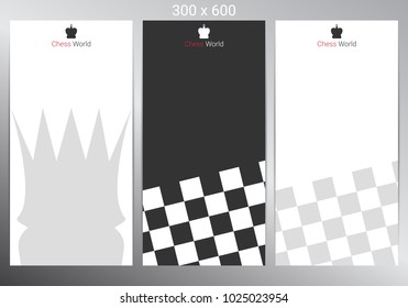 Chess banner for poster, flyer and web design. Vector illustration