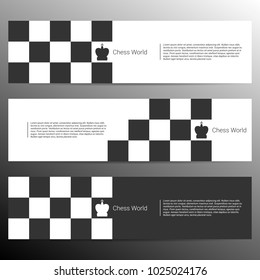 Chess banner for poster, flyer and web design. Vector illustration