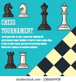 chess banner for chess tournament. vector illustration
