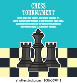 chess banner for chess tournament. vector illustration