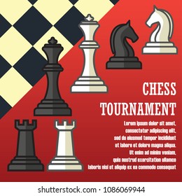 chess banner for chess tournament. vector illustration