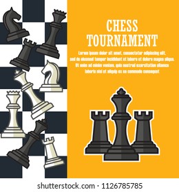 chess banner for chess tournament. vector illustration