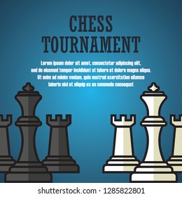 chess banner for chess tournament. vector illustration